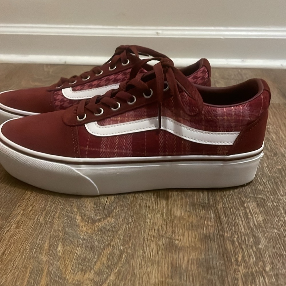 Vans Red Patchwork Low Top Sneakers - image 3